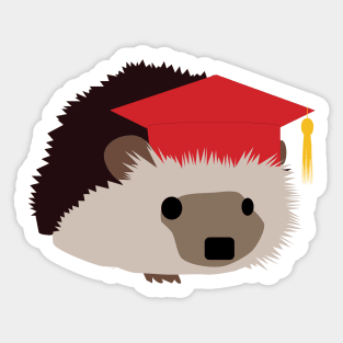 Graduation Hedgehog - Red Cap Sticker